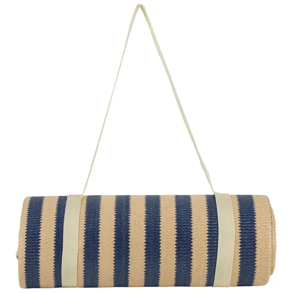 Fabrique de Styles Draps De Plage Et Foutas*Tapis de plage en tissu rayé et naturel 180x120cm - Medi