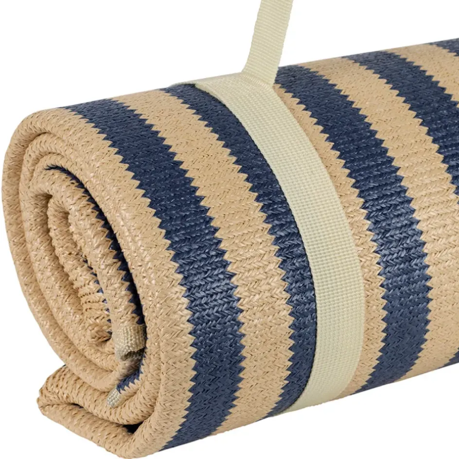 Fabrique de Styles Draps De Plage Et Foutas*Tapis de plage en tissu rayé et naturel 180x120cm - Medi