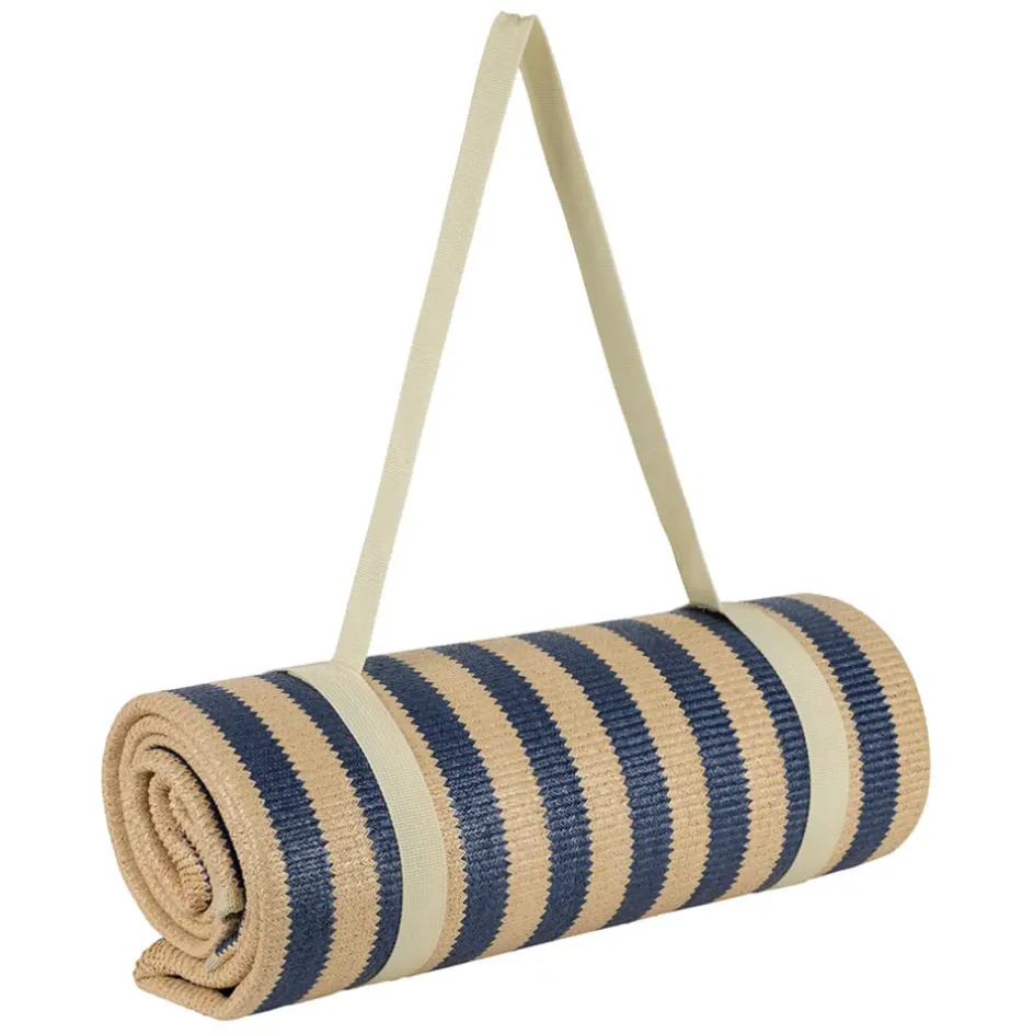 Fabrique de Styles Draps De Plage Et Foutas*Tapis de plage en tissu rayé et naturel 180x120cm - Medi