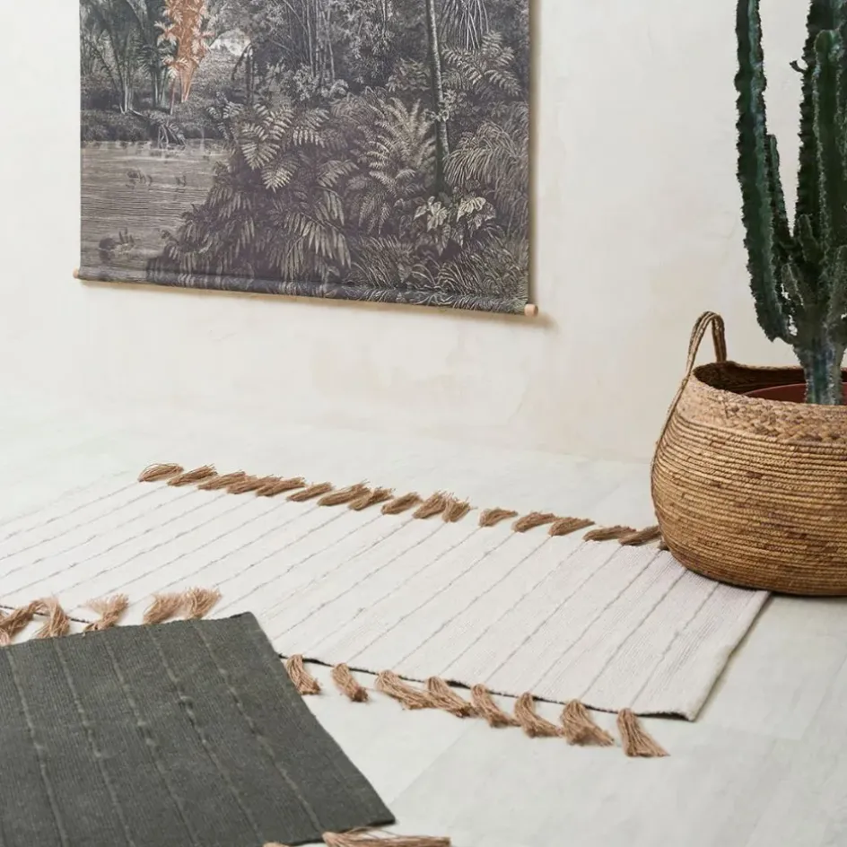 Fabrique de Styles Tapis*Tapis en coton et jute écru 140x70cm - Kolore