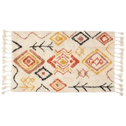 Fabrique de Styles Tapis*Tapis karres naturel et rouge 70x145cm