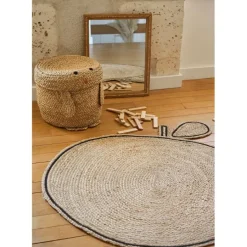 Enfant Fabrique de Styles Déco*Tapis pomme en jute et coton d100cm - Les fruits
