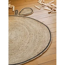 Enfant Fabrique de Styles Déco*Tapis pomme en jute et coton d100cm - Les fruits