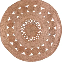 Fabrique de Styles Tapis*Tapis rond en jute ajoure d90cm