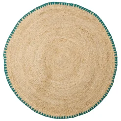 Fabrique de Styles Tapis*Tapis rond en jute et coton d100cm - Patchuca