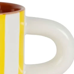 Fabrique de Styles Tasses Et Mugs*Tasse à café en grès rayée jaune et blanc 17cl - Alaria