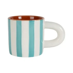 Fabrique de Styles Tasses Et Mugs*Tasse à café en grès rayée et blanc 17cl - Alaria