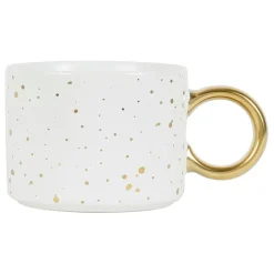Fabrique de Styles Tasses Et Mugs*Tasse à thé en grès blanc mat et doré 30cl - Astre