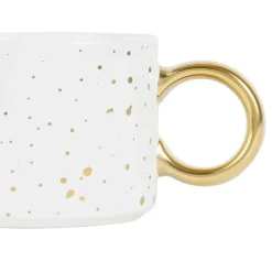 Fabrique de Styles Tasses Et Mugs*Tasse à thé en grès blanc mat et doré 30cl - Astre
