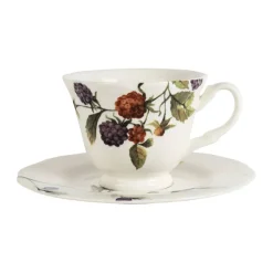 Fabrique de Styles Tasses Et Mugs*Tasse à thé et sous tasse en faïence blanche 22cl - Meredith