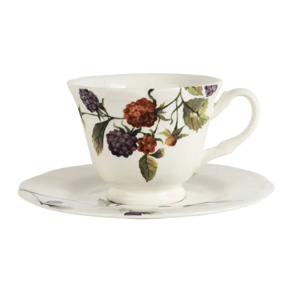Fabrique de Styles Tasses Et Mugs*Tasse à thé et sous tasse en faïence blanche 22cl - Meredith