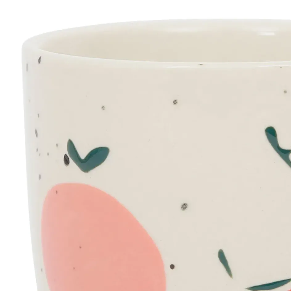 Fabrique de Styles Tasses Et Mugs*Tasse en grès moucheté blanc 17.5cl - Les Fruits