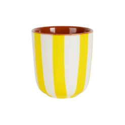 Fabrique de Styles Tasses Et Mugs*Tasse en grès rayée jaune et blanc 10cl - Alaria