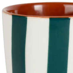 Fabrique de Styles Tasses Et Mugs*Tasse en grès rayée émeraude et blanc 10cl - Alaria