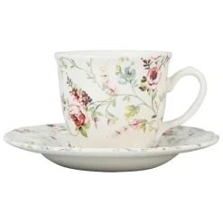 Fabrique de Styles Tasses Et Mugs*Tasse et sous-tasse en faïence - p'tites fleurs