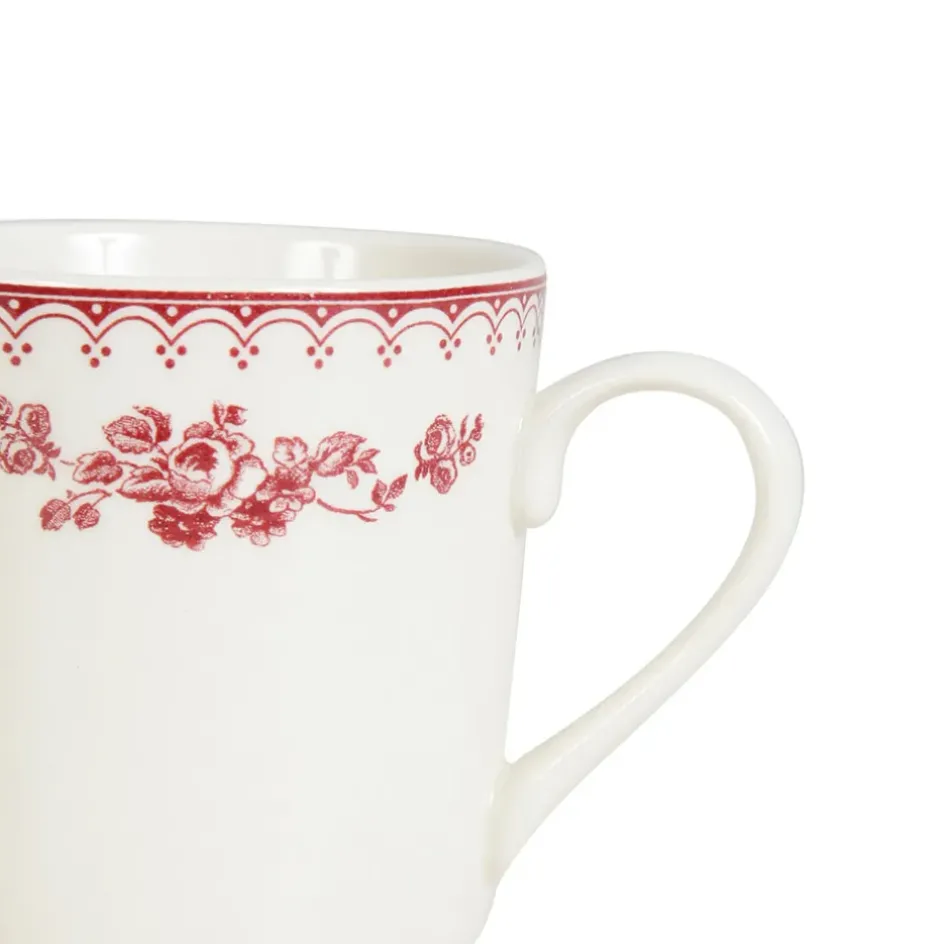 Fabrique de Styles Tasses Et Mugs*Tasse haute en faïence het et rouge 34cl - faustine
