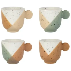 Fabrique de Styles Tasses Et Mugs*Tasses à café x4 en grès sauge et nude moucheté 14cl - Aurore