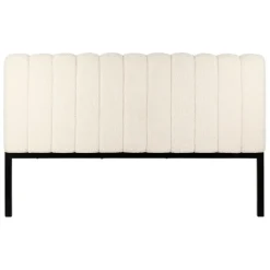 Fabrique de Styles Têtes De Lit Et Paravents*Tete lit en bouclette blanche et fer noir 160x100cm - Organic