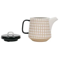 Fabrique de Styles Théières Et Cafetières*Theiere en grès banc et beige - courba