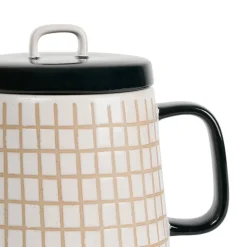 Fabrique de Styles Théières Et Cafetières*Theiere en grès banc et beige - courba