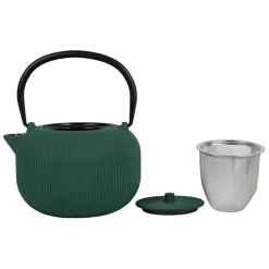 Fabrique de Styles Théières Et Cafetières*Théière en fonte émeraude avec filtre 1L - Tresse