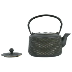 Fabrique de Styles Théières Et Cafetières*Théière en fonte noir et doré et filtre inox 1.6l - Point
