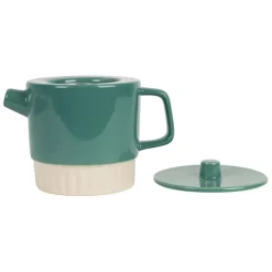 Fabrique de Styles Théières Et Cafetières*Théière en grès et inox émeraude 90cl - Cannelé