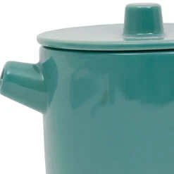 Fabrique de Styles Théières Et Cafetières*Théière en grès et inox émeraude 90cl - Cannelé