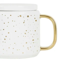 Fabrique de Styles Théières Et Cafetières*Théière en grès mat blanc et doré 60cl - Astre