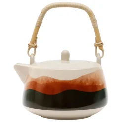 Fabrique de Styles Théières Et Cafetières*Théière et vert en porcelaine avec filtre 1.3l - sweet leaves