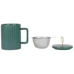 Fabrique de Styles Tasses Et Mugs*Tisaniere en grès émeraude et filtre inox 47.5cl - Sweet Leav