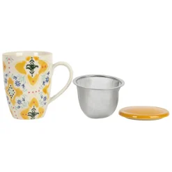 Fabrique de Styles Tasses Et Mugs*Tisanière en grès jaune avec filtre inox 30cl - Azulejo