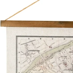 Fabrique de Styles Tableaux Et Toiles*Toile plan de Paris en tissu et sapin 125x86cm