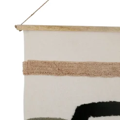 Fabrique de Styles Tableaux Et Toiles*Toile tuftée écru, et sauge en coton -terre brulee