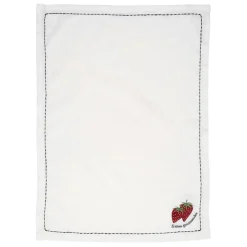 Fabrique de Styles Torchons, Tabliers Et Maniques*Torchon en coton blanc avec fraises 70x50cm - A La Ferme