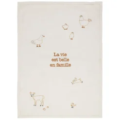 Fabrique de Styles Torchons, Tabliers Et Maniques*Torchon en coton écru et brun 70x50cm - La Ferme