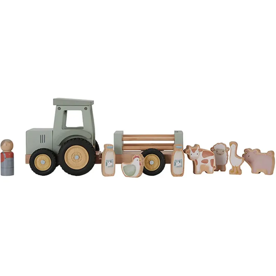 Enfant Fabrique de Styles Jouets*Tracteur avec remorque en bois - Little Farm