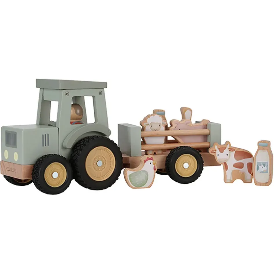Enfant Fabrique de Styles Jouets*Tracteur avec remorque en bois - Little Farm