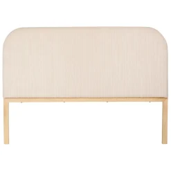 Fabrique de Styles Têtes De Lit Et Paravents*Tête de lit en tissu côtelé et hévéa écru 140x100cm - Minimal