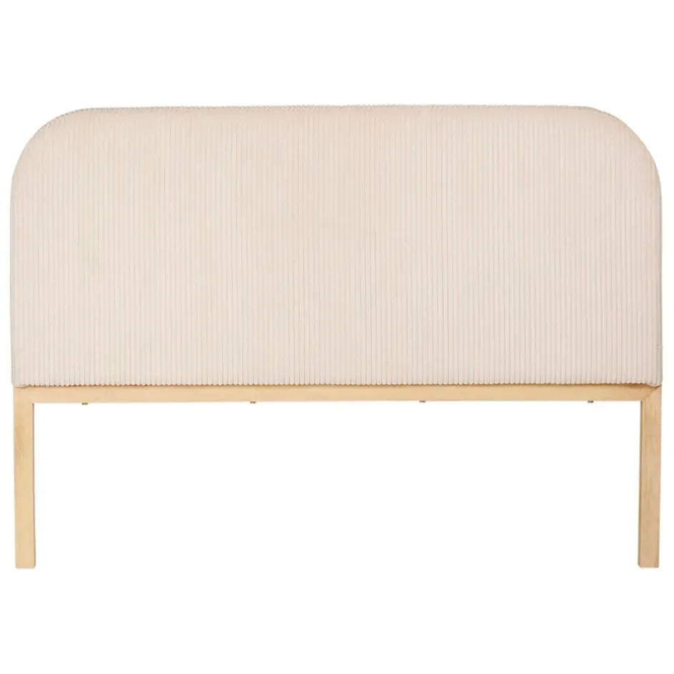 Fabrique de Styles Têtes De Lit Et Paravents*Tête de lit en tissu côtelé et hévéa écru 140x100cm - Minimal