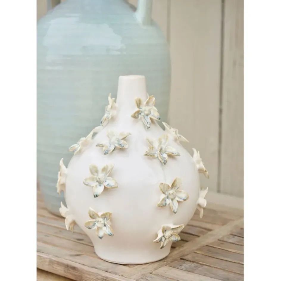 Fabrique de Styles Vases Et Soliflores*Vase dame jeanne en grès fleurs h25cm - Delicio