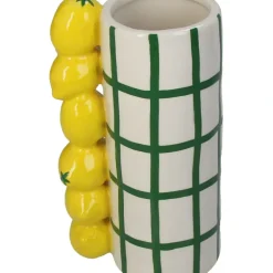 Fabrique de Styles Vases Et Soliflores*Vase en grès citron rayé vert h18cm
