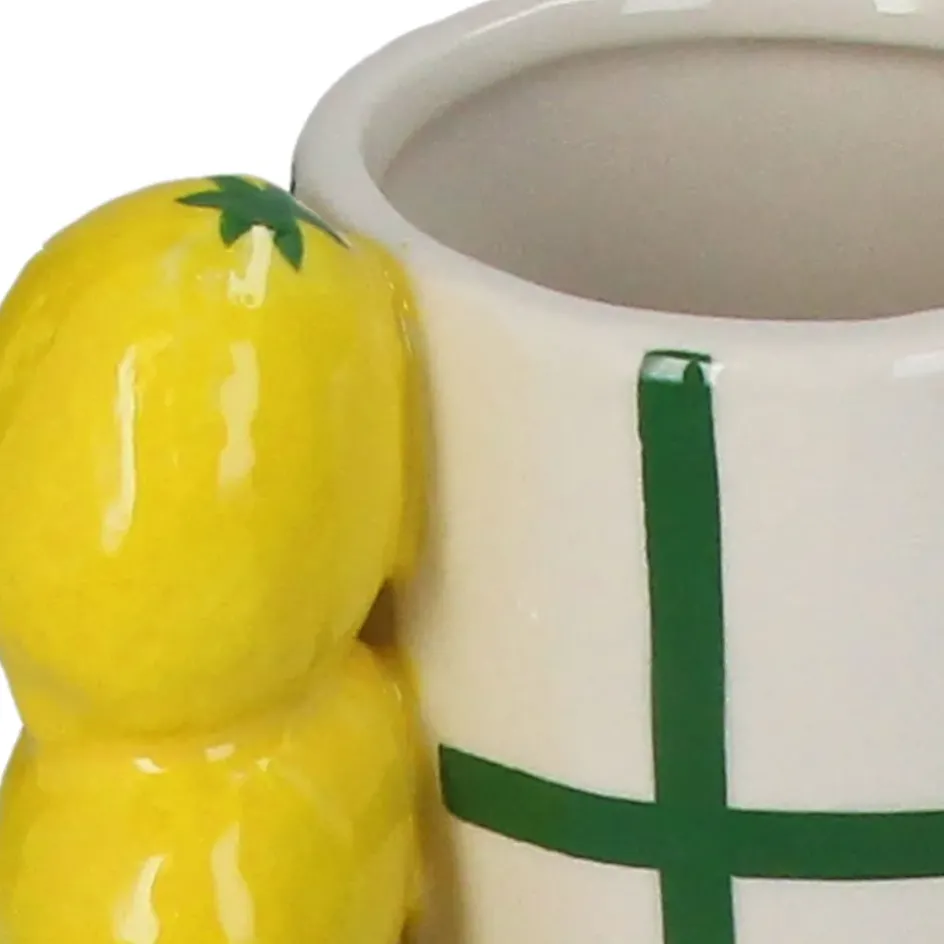 Fabrique de Styles Vases Et Soliflores*Vase en grès citron rayé vert h18cm