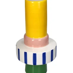 Fabrique de Styles Vases Et Soliflores*Vase en grès vert et jaune h26cm