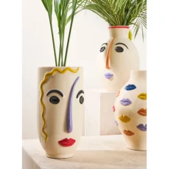 Fabrique de Styles Vases Et Soliflores*Vase en porcelaine h30cm - Visage Arty