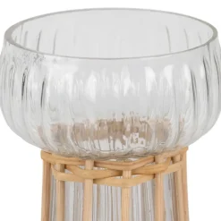 Fabrique de Styles Vases Et Soliflores*Vase en verre et bambou h15cm - Vanier