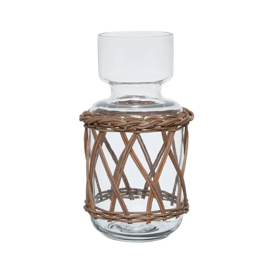 Fabrique de Styles Vases Et Soliflores*Vase en verre et rotin h26cm - Fantine