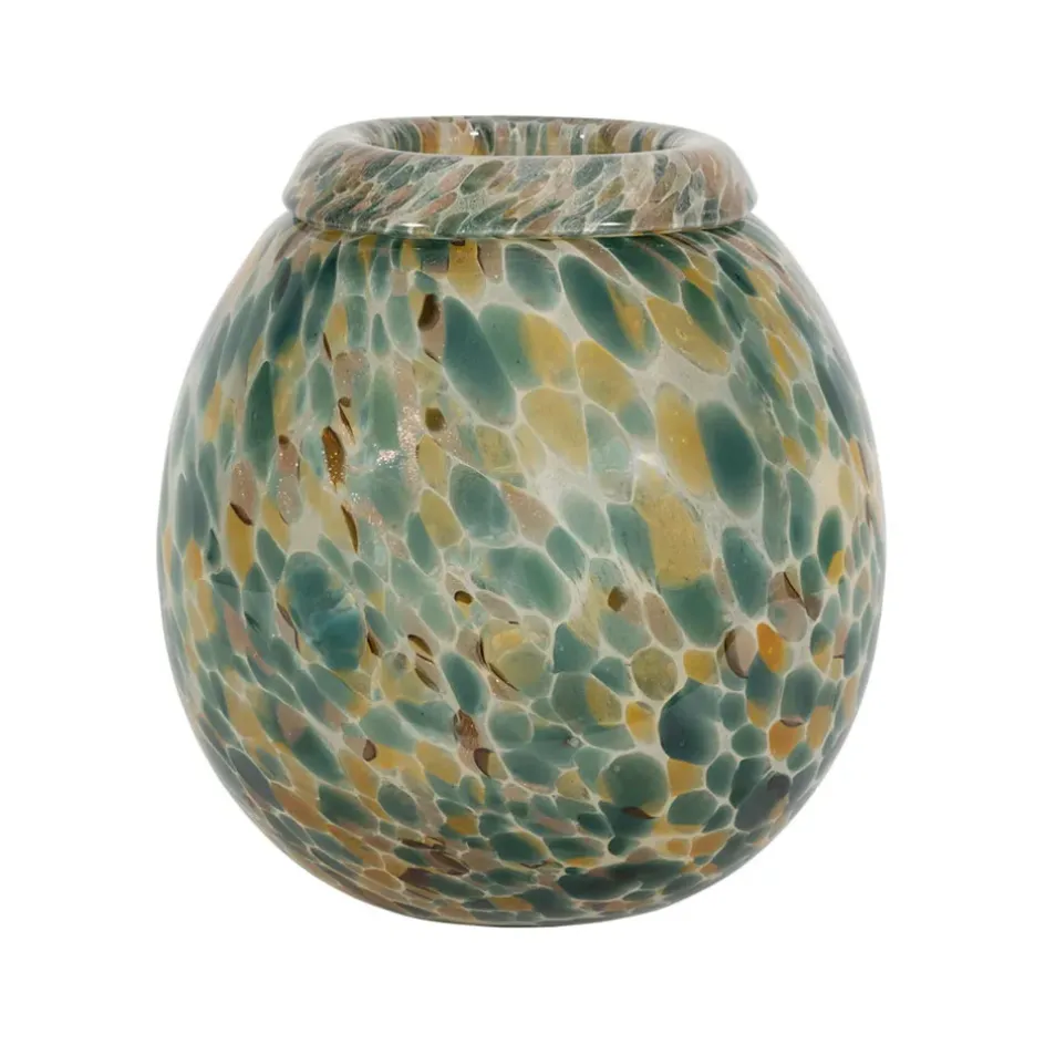 Fabrique de Styles Vases Et Soliflores*Vase en verre émeraude et doré h23cm - Menorca