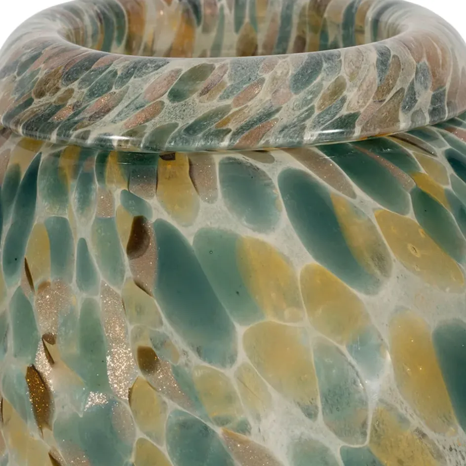 Fabrique de Styles Vases Et Soliflores*Vase en verre émeraude et doré h23cm - Menorca