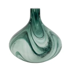 Fabrique de Styles Vases Et Soliflores*Vase en verre vert et blanc h22cm - Silicio
